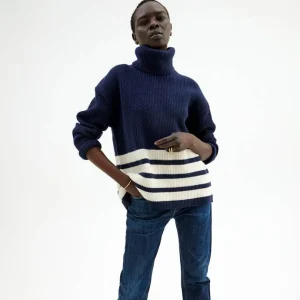 Flash Sale Ulltroja Med Avtagbar Polokrage Dam Loungewear